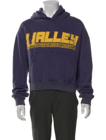 Pre-owned Vale Graphic Print Crew Neck Hoodie In Blue