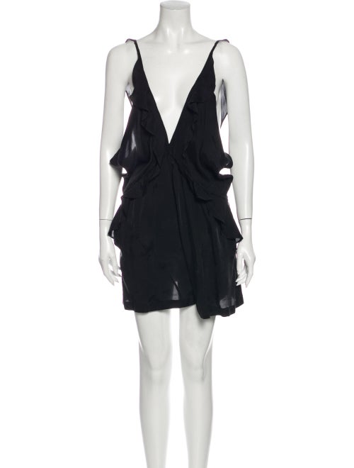 Vanessa Bruno Plunge Neckline Romper Black