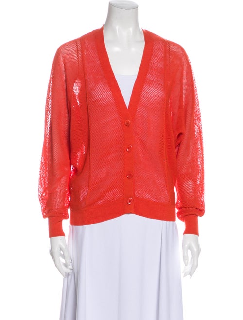 Vanessa Bruno Linen V-Neck Sweater Orange