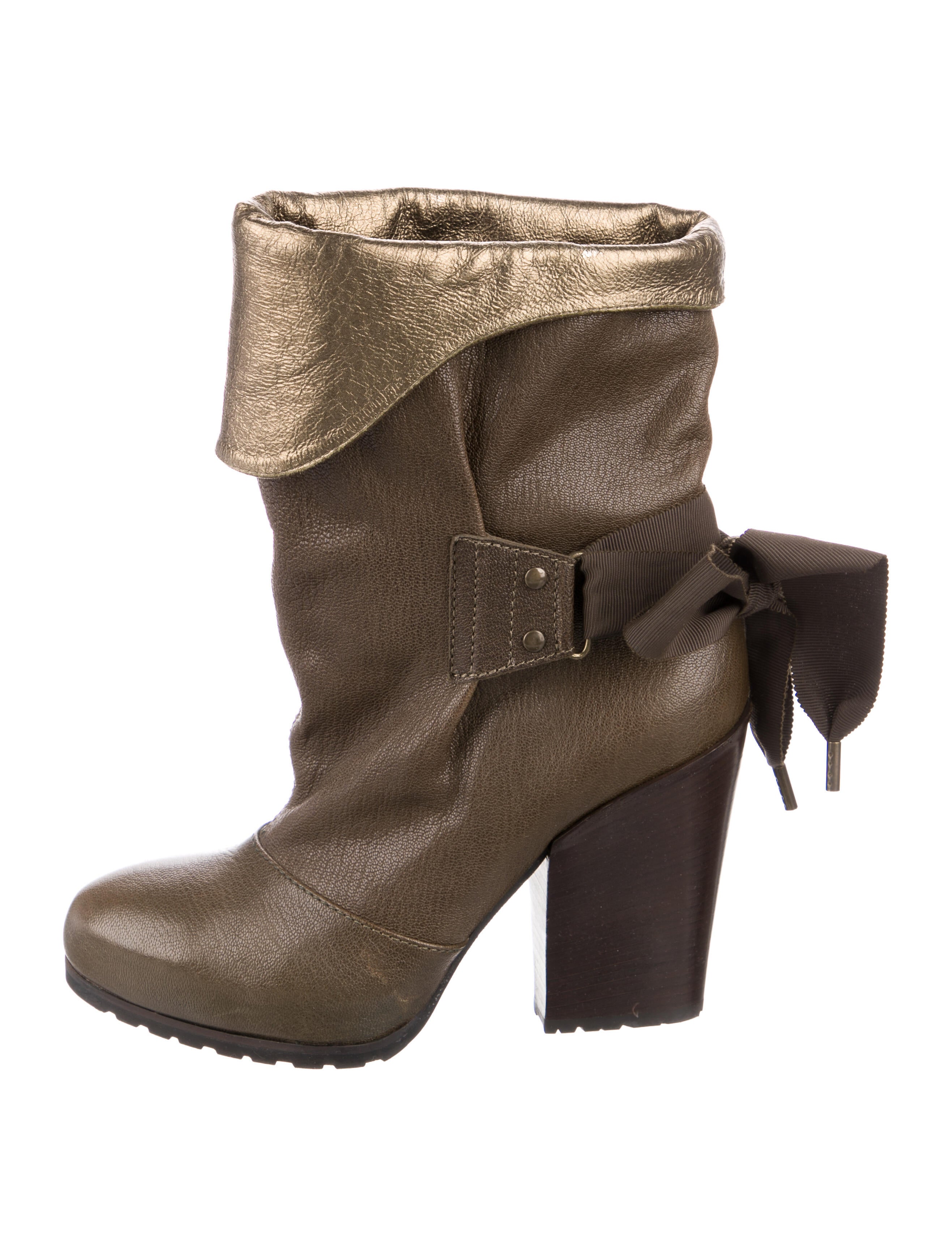 Vanessa Bruno Leather Animal Print Boots