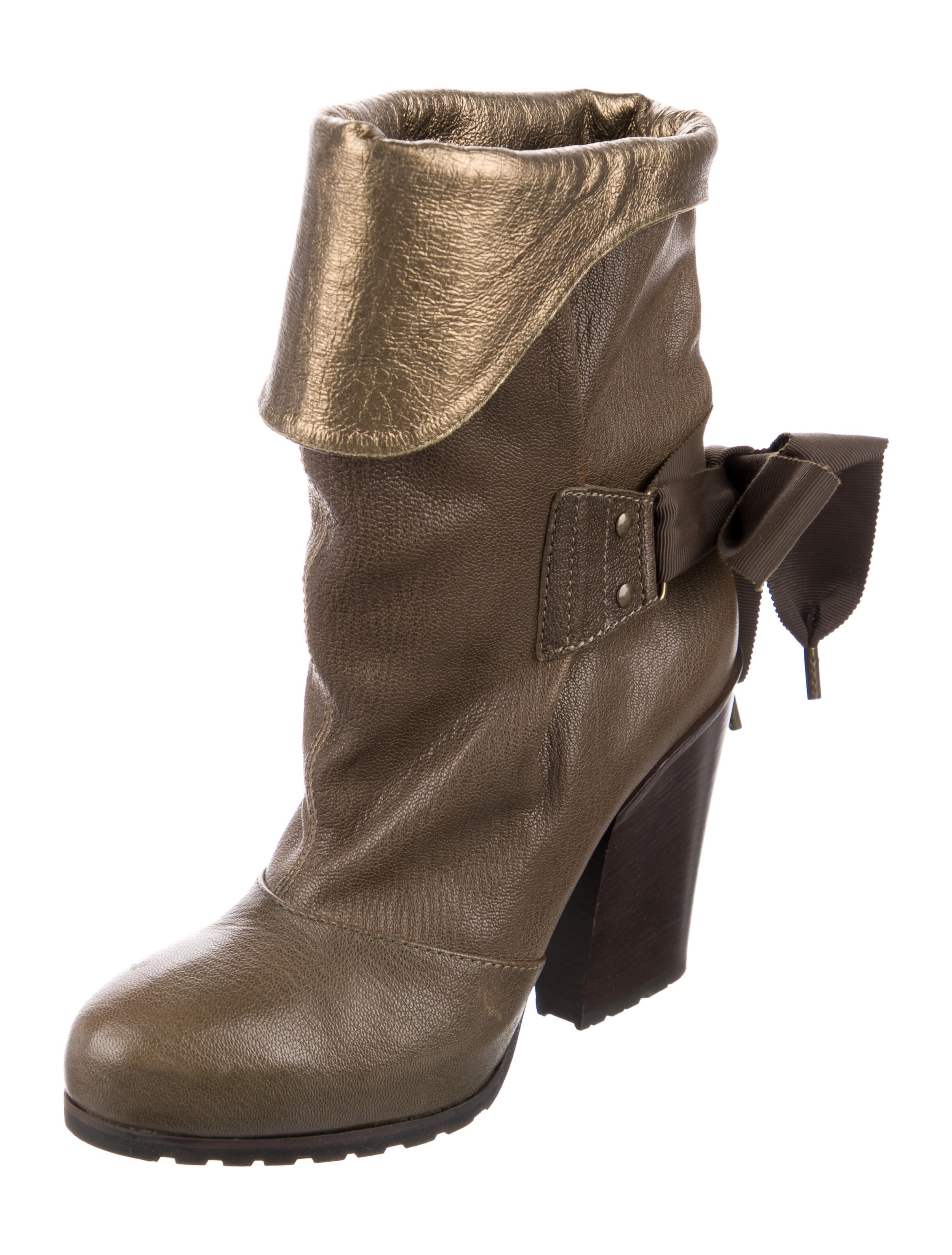 Vanessa Bruno Leather Animal Print Boots