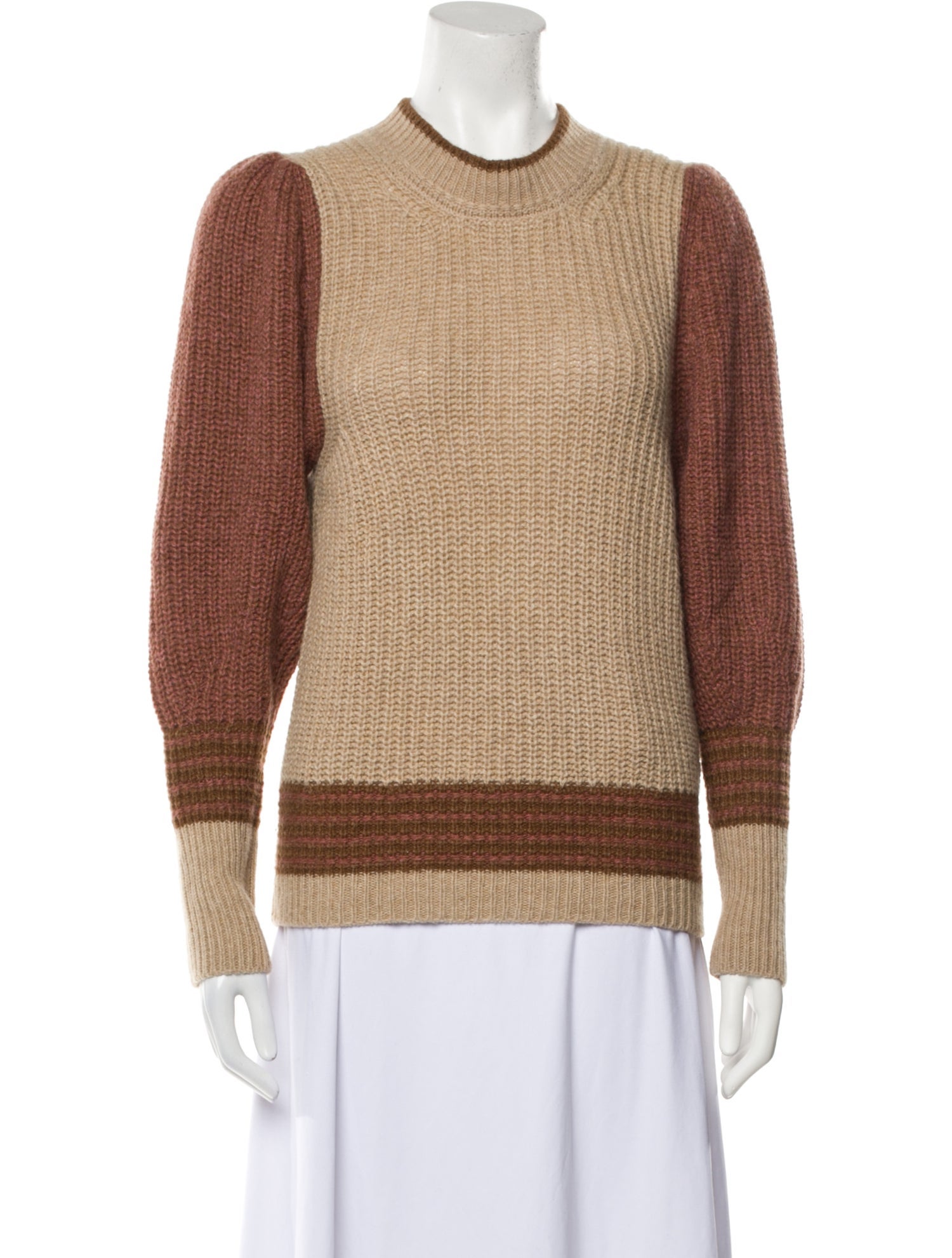 Vanessa Bruno Alpaca Colorblock Pattern Sweater