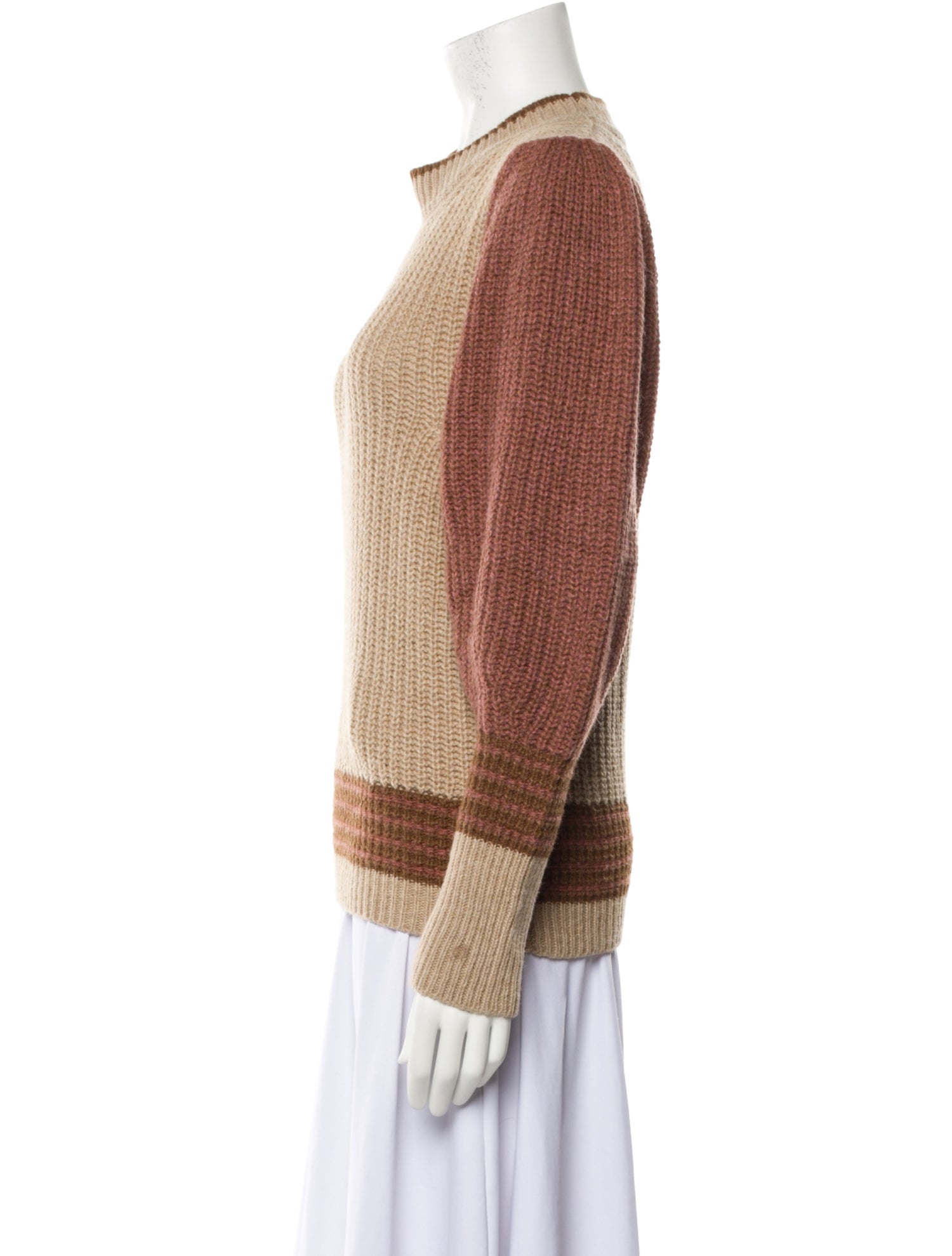 Vanessa Bruno Alpaca Colorblock Pattern Sweater