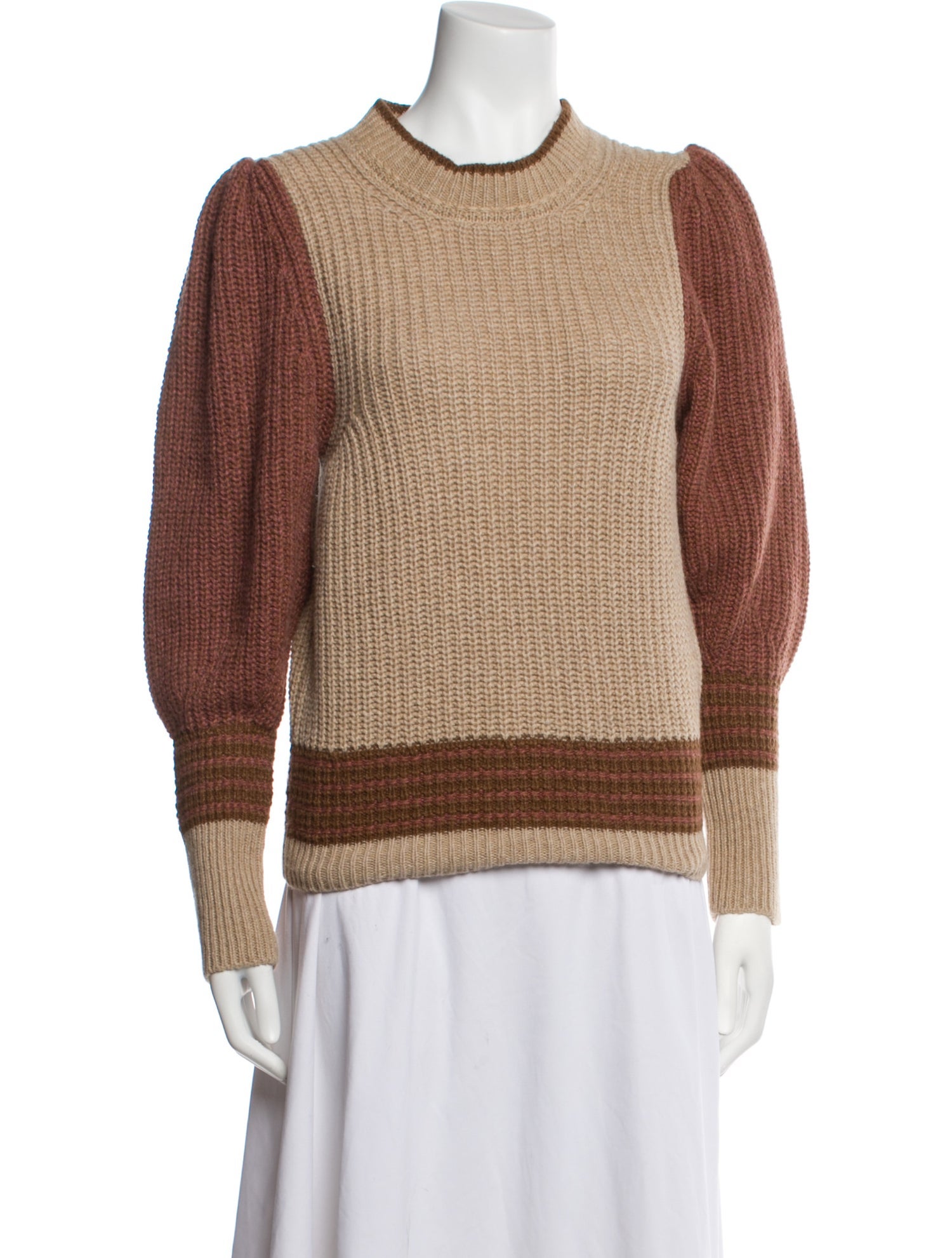Vanessa Bruno Alpaca Colorblock Pattern Sweater