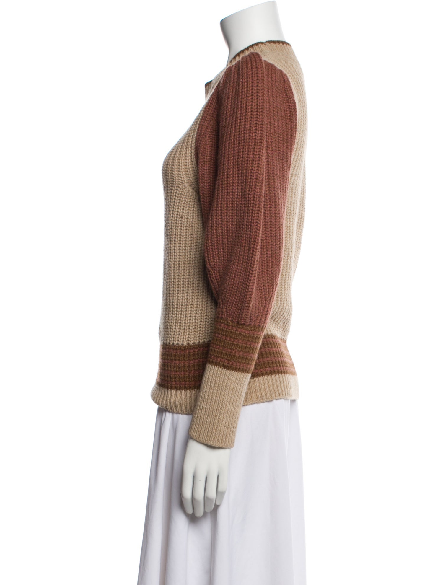 Vanessa Bruno Alpaca Colorblock Pattern Sweater