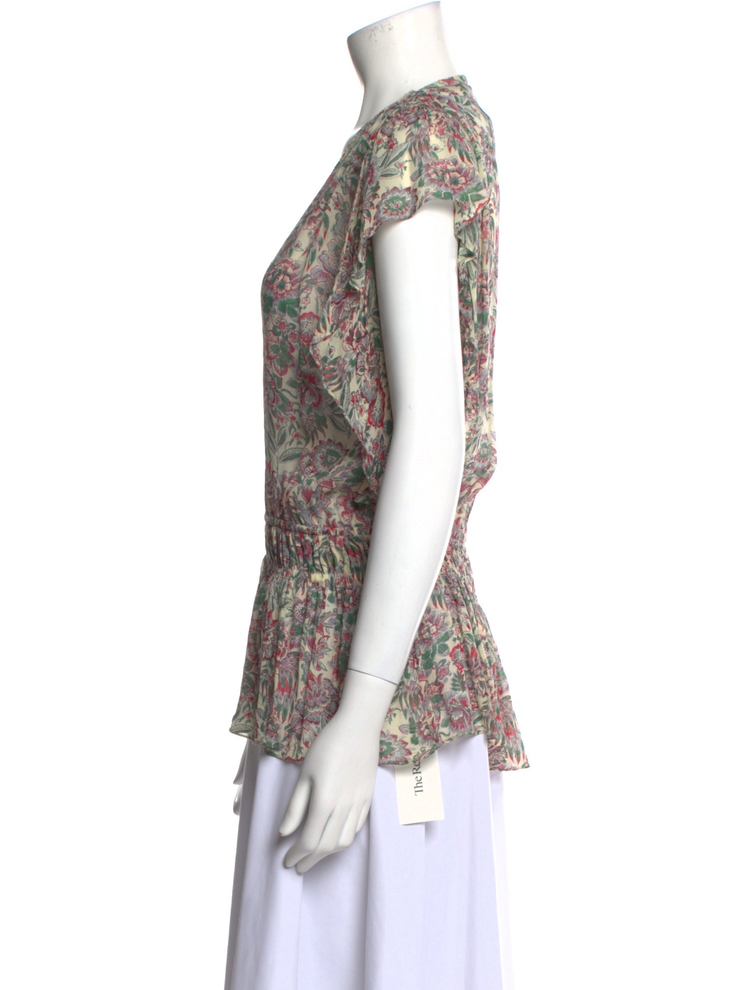 Vanessa Bruno Printed Plunge Neckline Blouse