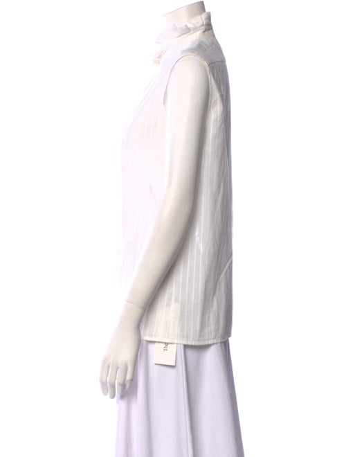 Vanessa Bruno Striped Mock Neck Button-Up Top