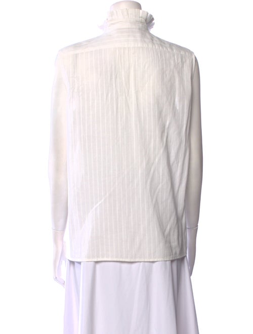 Vanessa Bruno Striped Mock Neck Button-Up Top