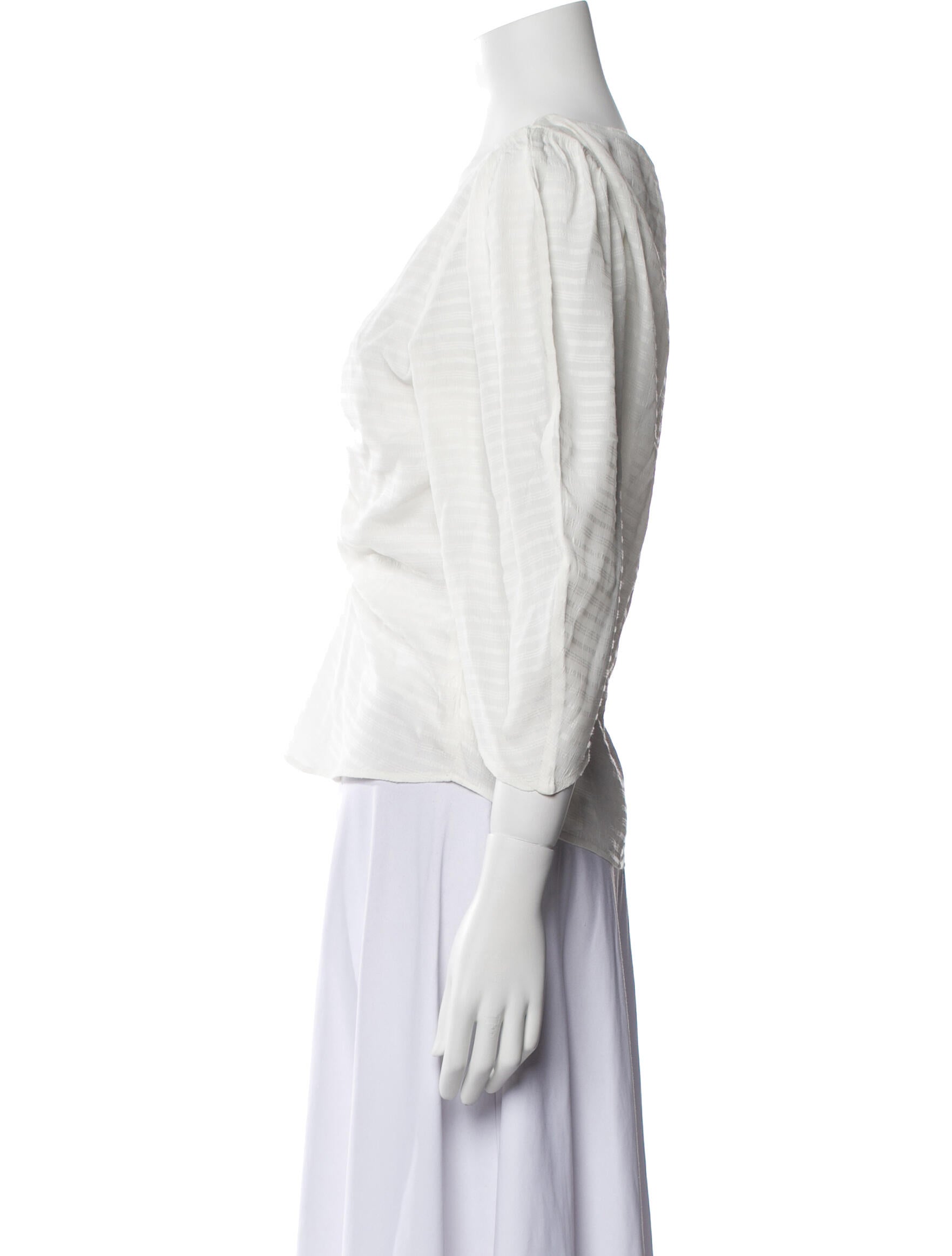 Vanessa Bruno V-Neck Three-Quarter Sleeve Blouse