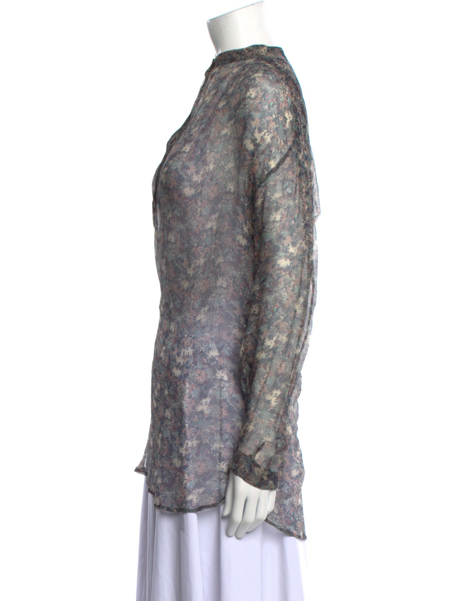 Vanessa Bruno Floral Print Mock Neck Tunic