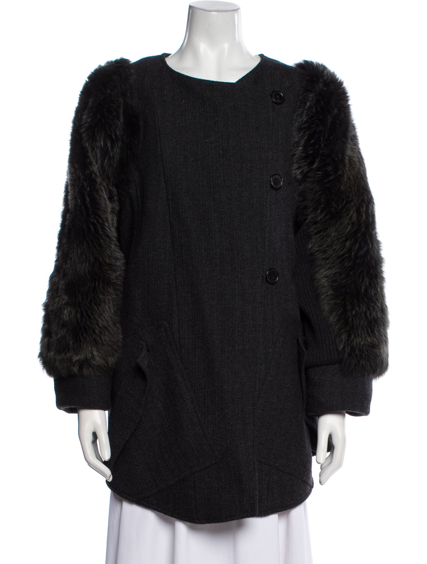 Vanessa Bruno Virgin Wool Faux Fur Coat