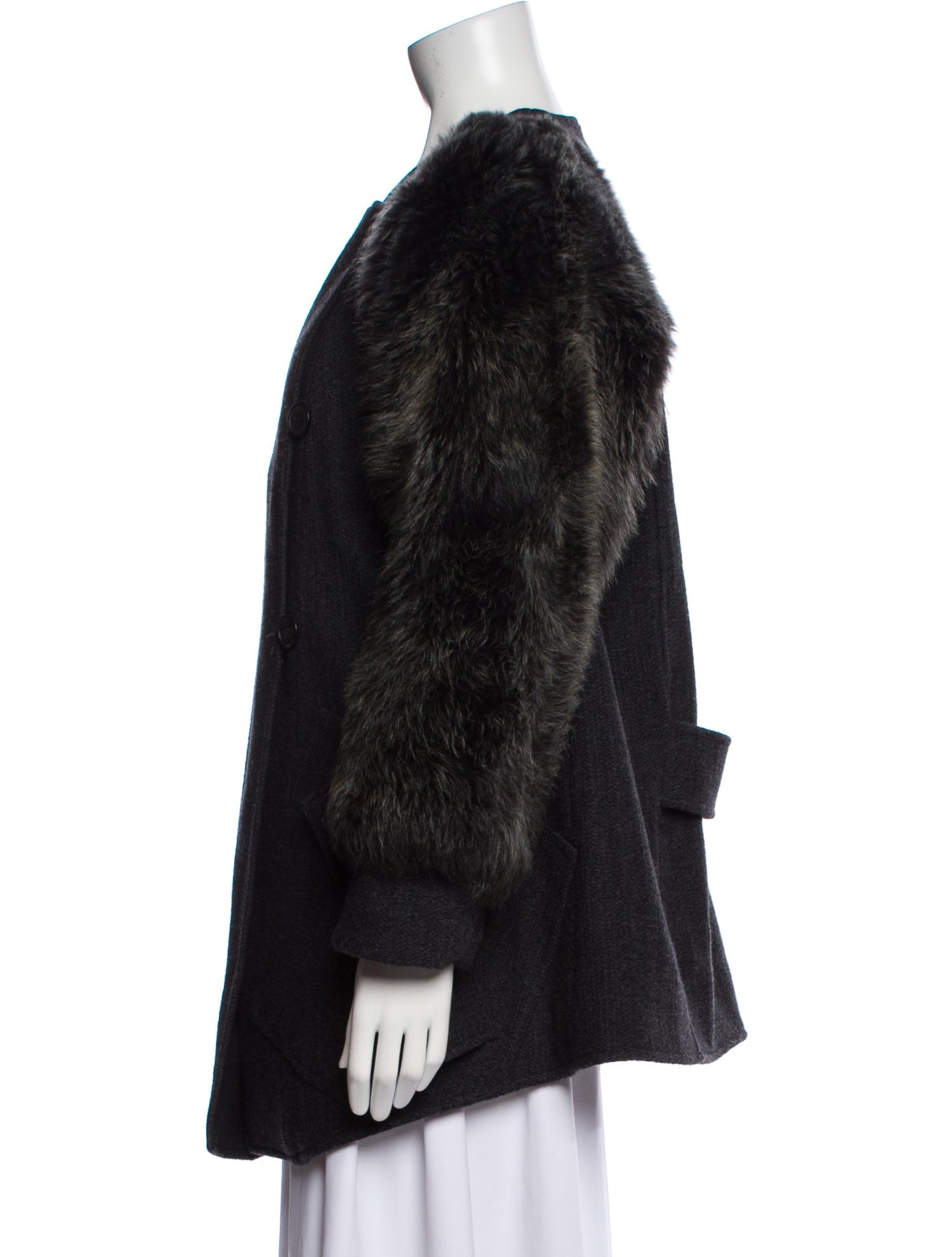 Vanessa Bruno Virgin Wool Faux Fur Coat