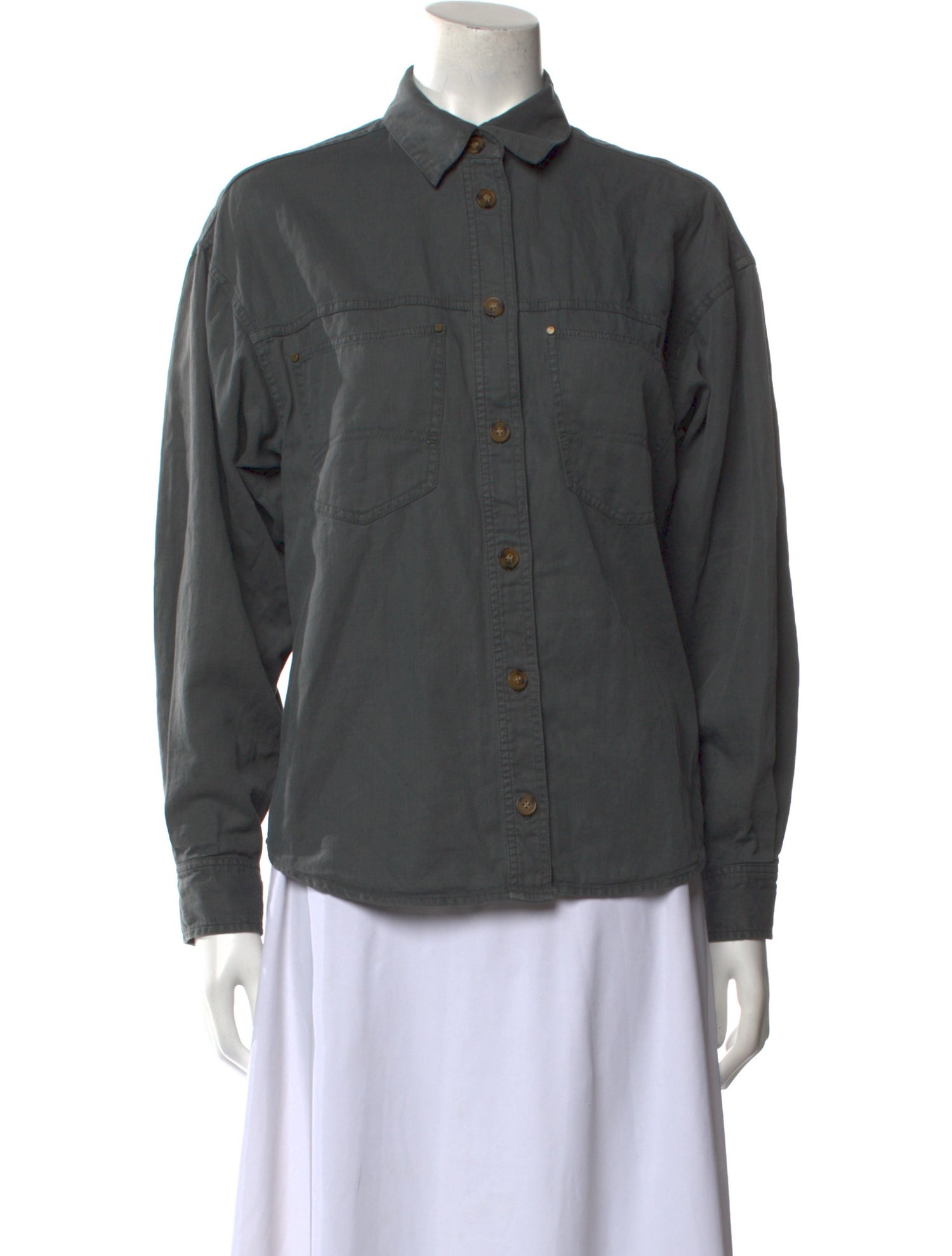 Vanessa Bruno Long Sleeve Button-Up Top