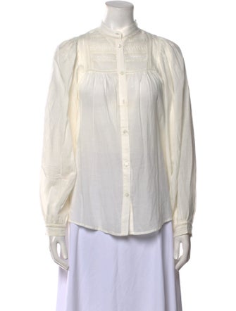 Vanessa Bruno Mock Neck Long Sleeve Button-Up Top