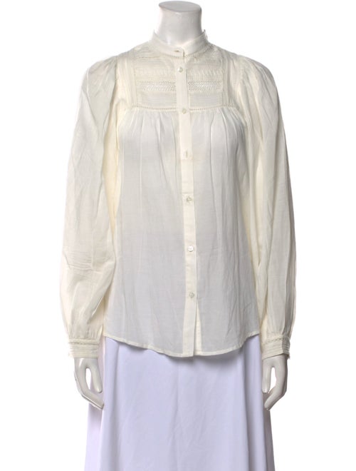 Vanessa Bruno Mock Neck Long Sleeve Button-Up Top