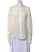 Vanessa Bruno Mock Neck Long Sleeve Button-Up Top