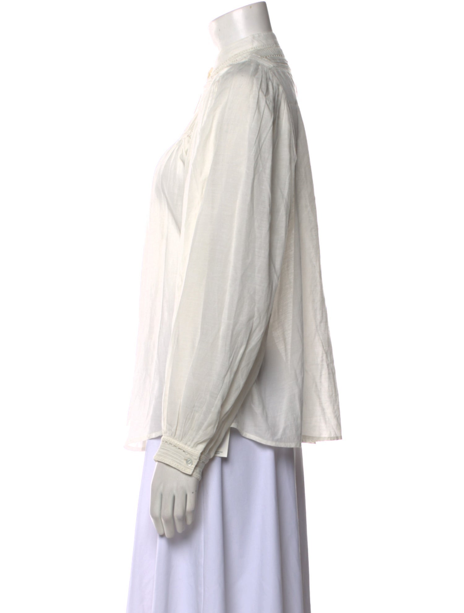 Vanessa Bruno Mock Neck Long Sleeve Button-Up Top