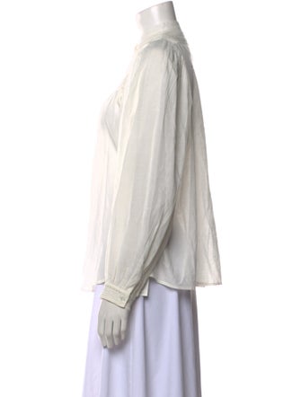 Vanessa Bruno Mock Neck Long Sleeve Button-Up Top