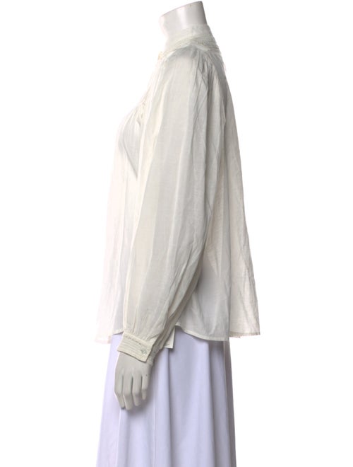 Vanessa Bruno Mock Neck Long Sleeve Button-Up Top