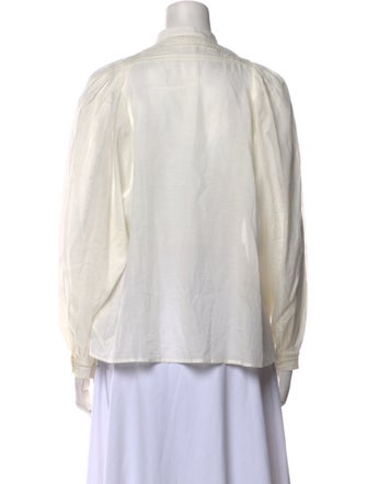 Vanessa Bruno Mock Neck Long Sleeve Button-Up Top