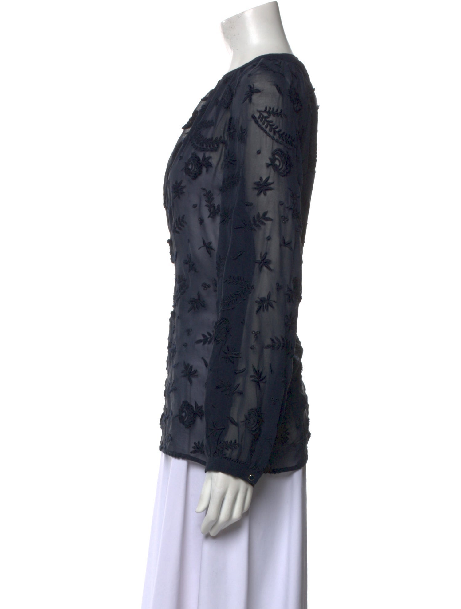 Vanessa Bruno Silk Lace Pattern Blouse