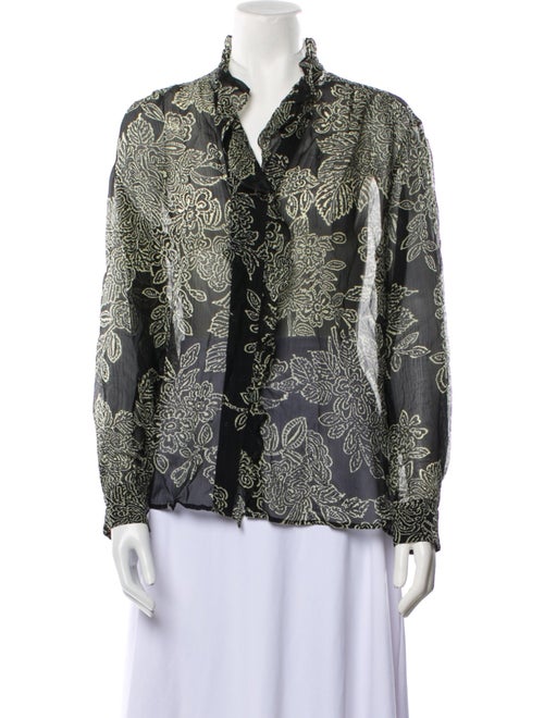 Vanessa Bruno Printed Long Sleeve Button-Up Top