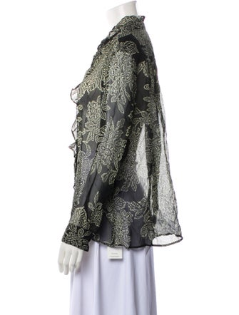 Vanessa Bruno Printed Long Sleeve Button-Up Top