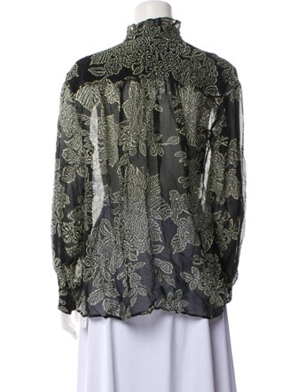 Vanessa Bruno Printed Long Sleeve Button-Up Top