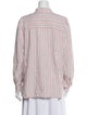Vanessa Bruno Striped Mock Neck Button-Up Top
