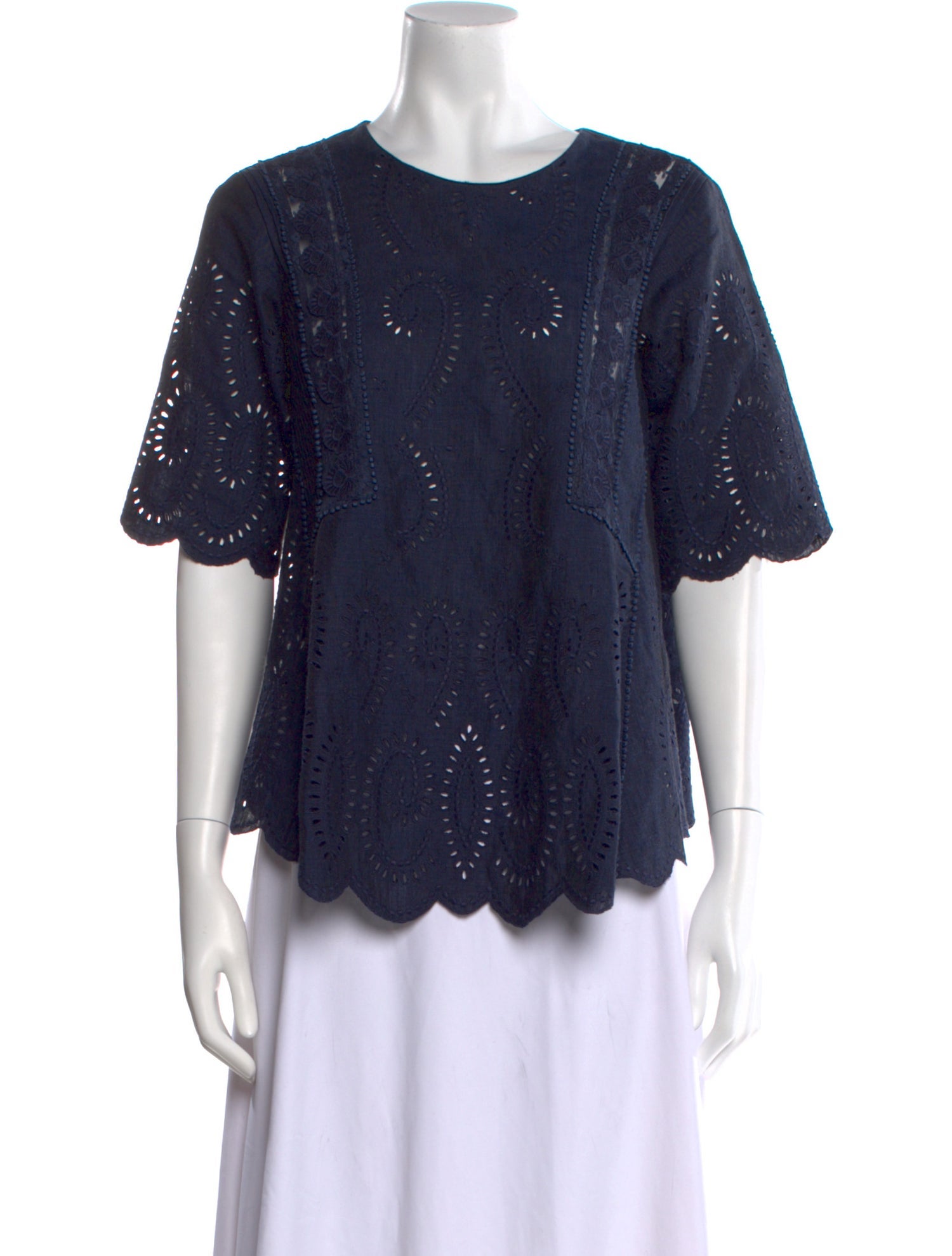 Vanessa Bruno Linen Scoop Neck T-Shirt