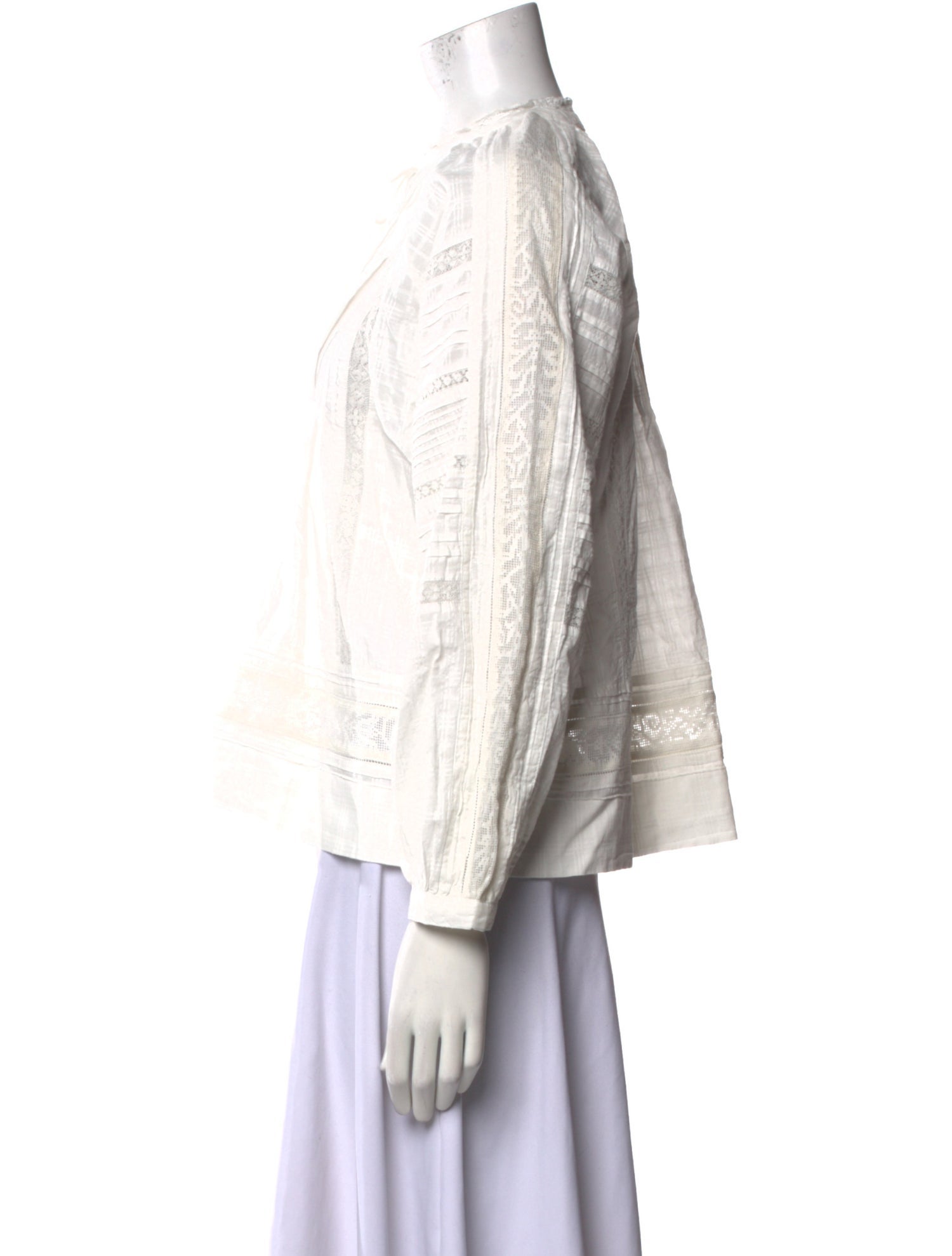 Vanessa Bruno Mock Neck Long Sleeve Blouse
