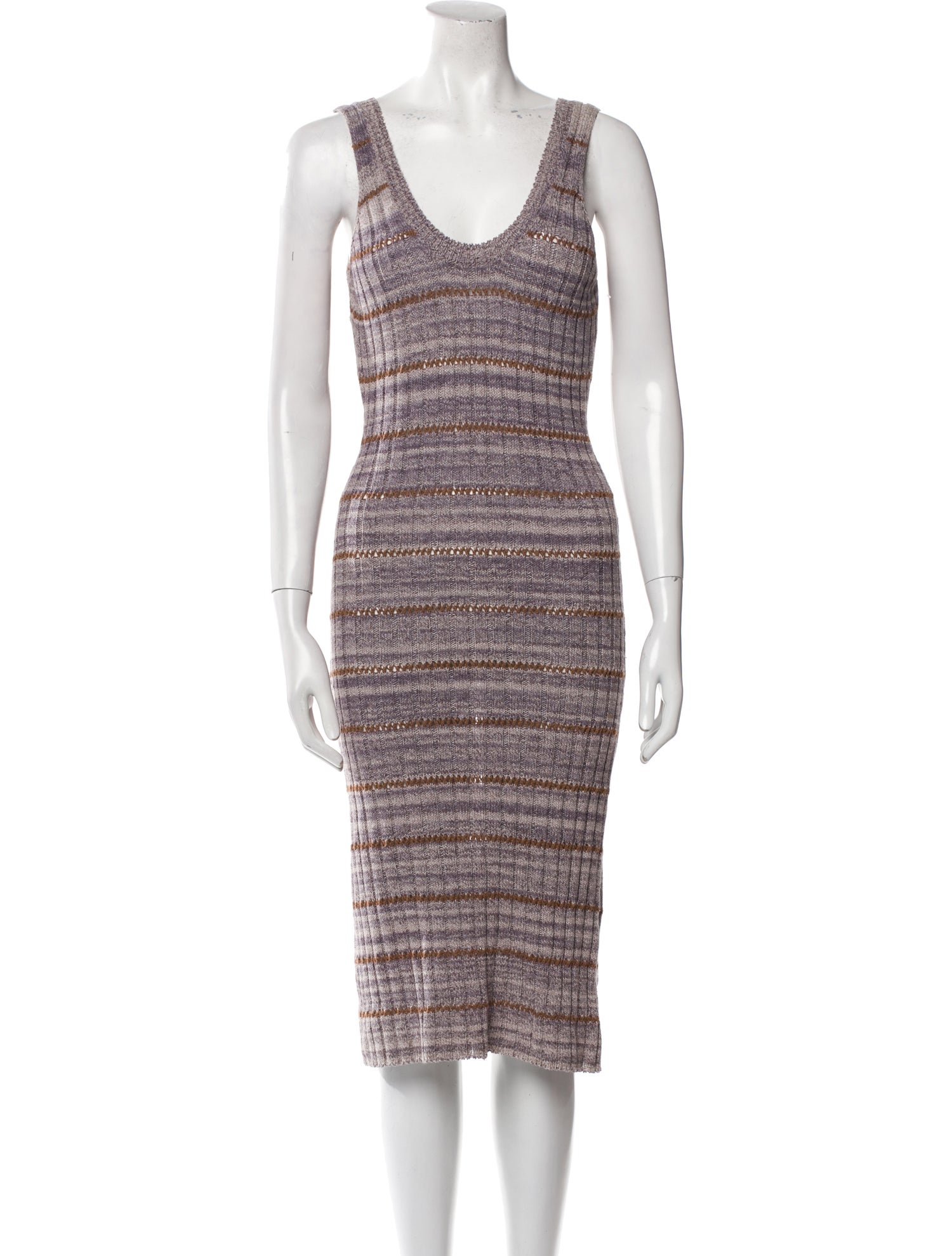 Vanessa Bruno Striped Midi Length Dress