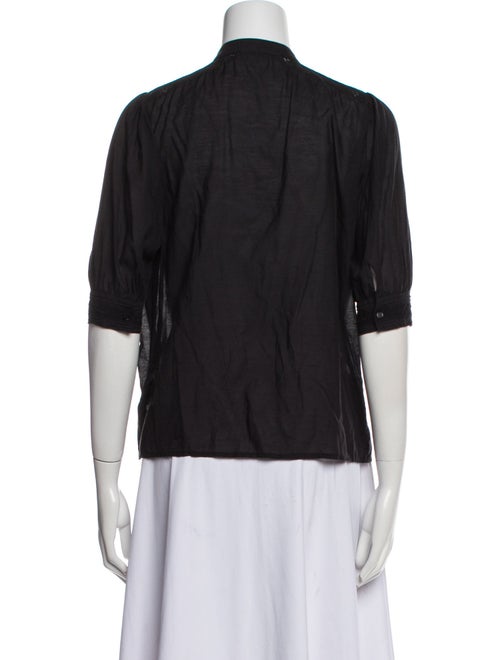 Vanessa Bruno Mock Neck Three-Quarter Sleeve Button-Up Top