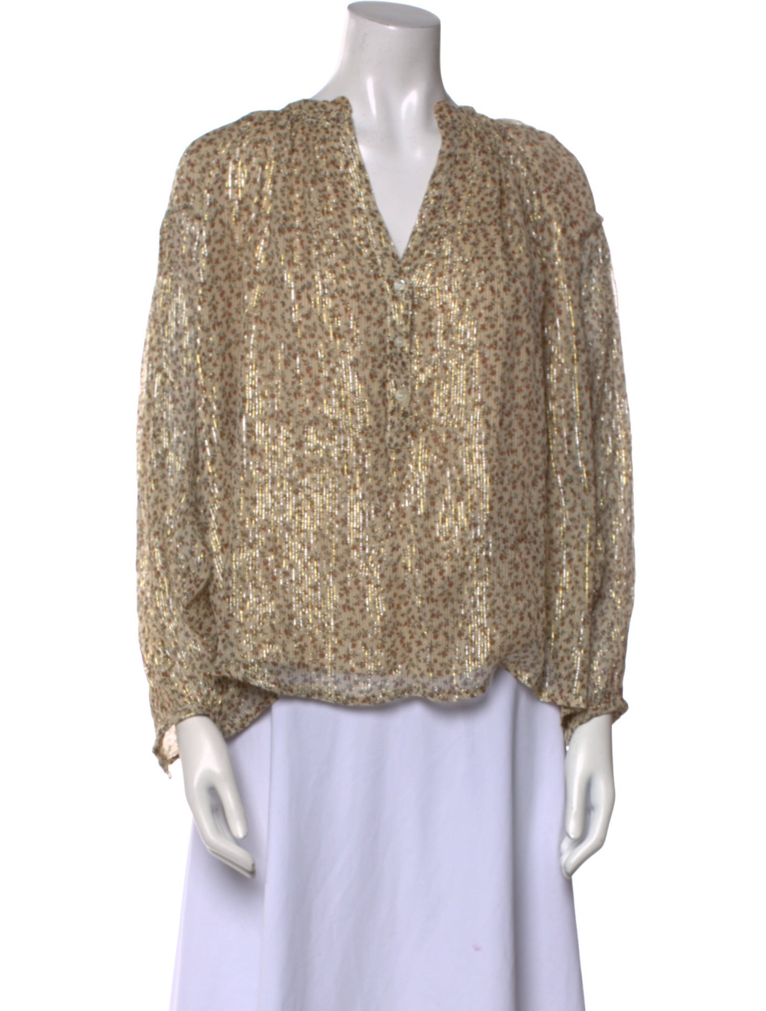 Vanessa Bruno Printed V-Neck Blouse