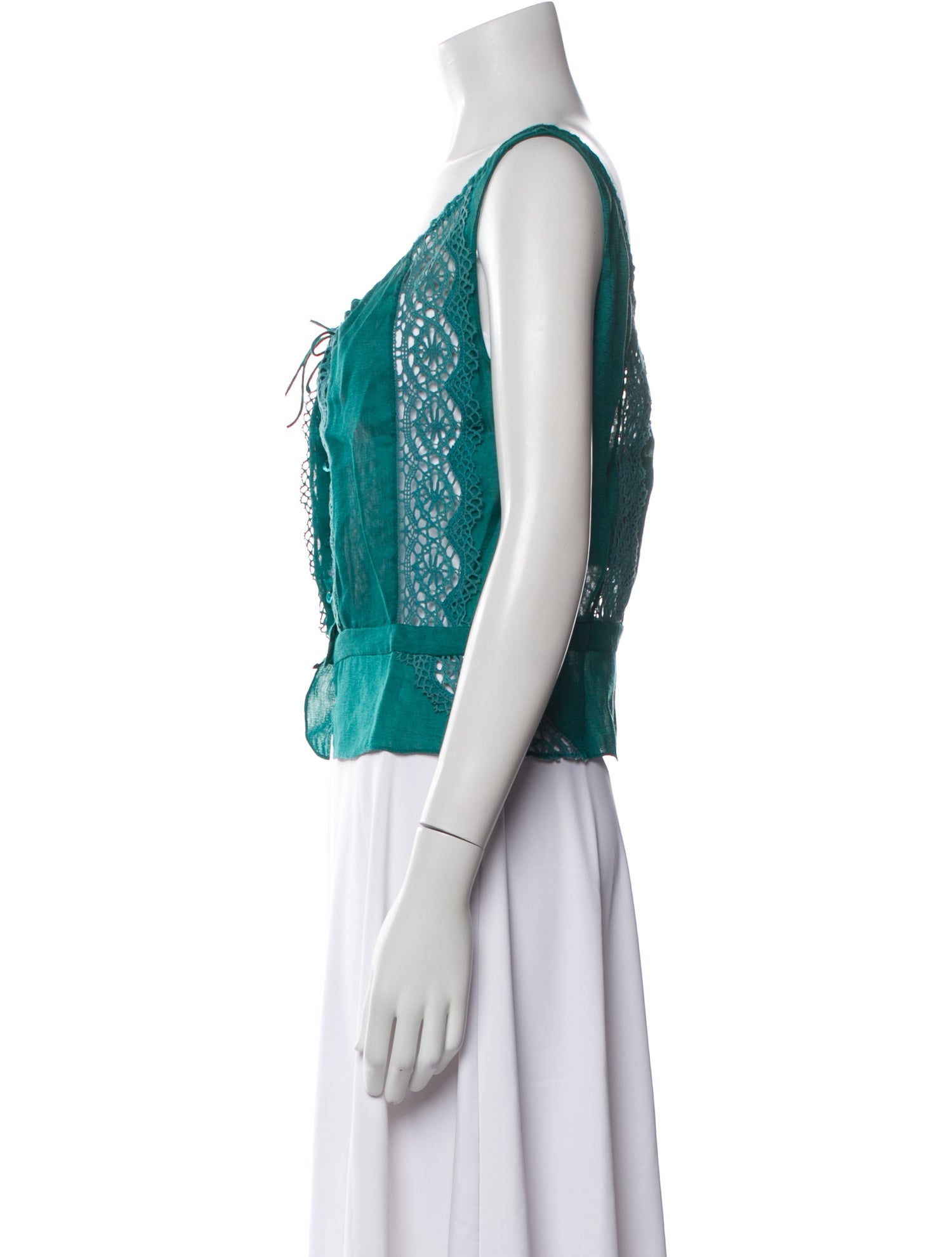 Vanessa Bruno Silk Lace Pattern Crop Top w/ Tags