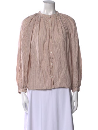 Vanessa Bruno Striped Mock Neck Blouse