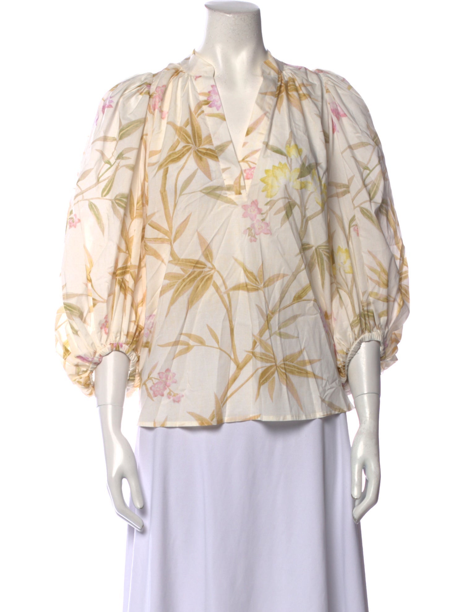 Vanessa Bruno Floral Print V-Neck Blouse w/ Tags