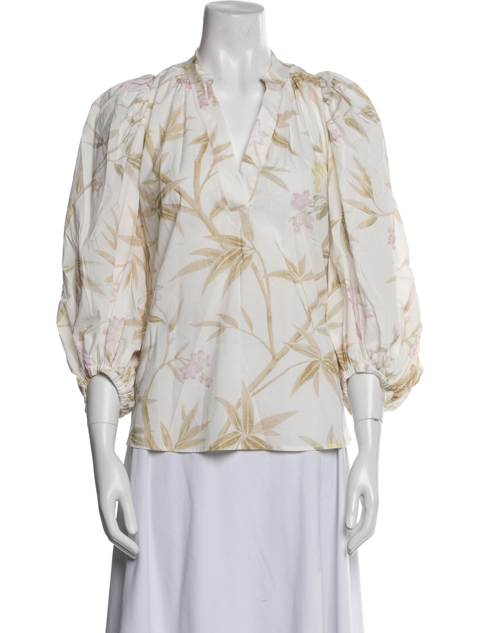 Vanessa Bruno Floral Print V-Neck Blouse