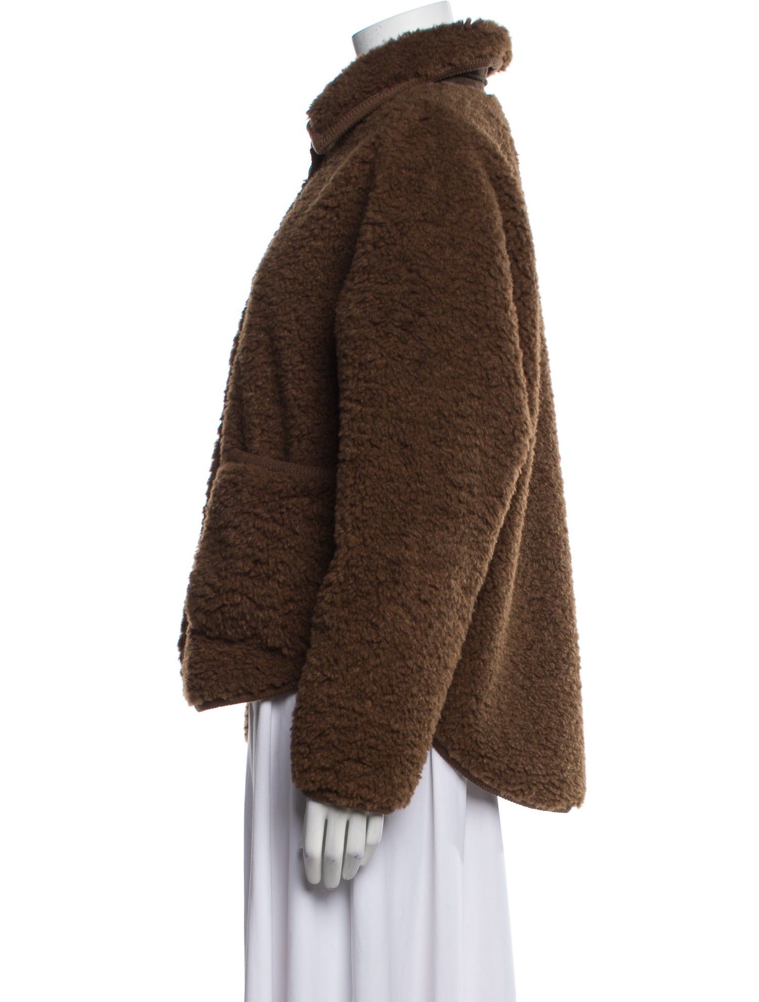 Vanessa Bruno Tweed Pattern Faux Fur Jacket