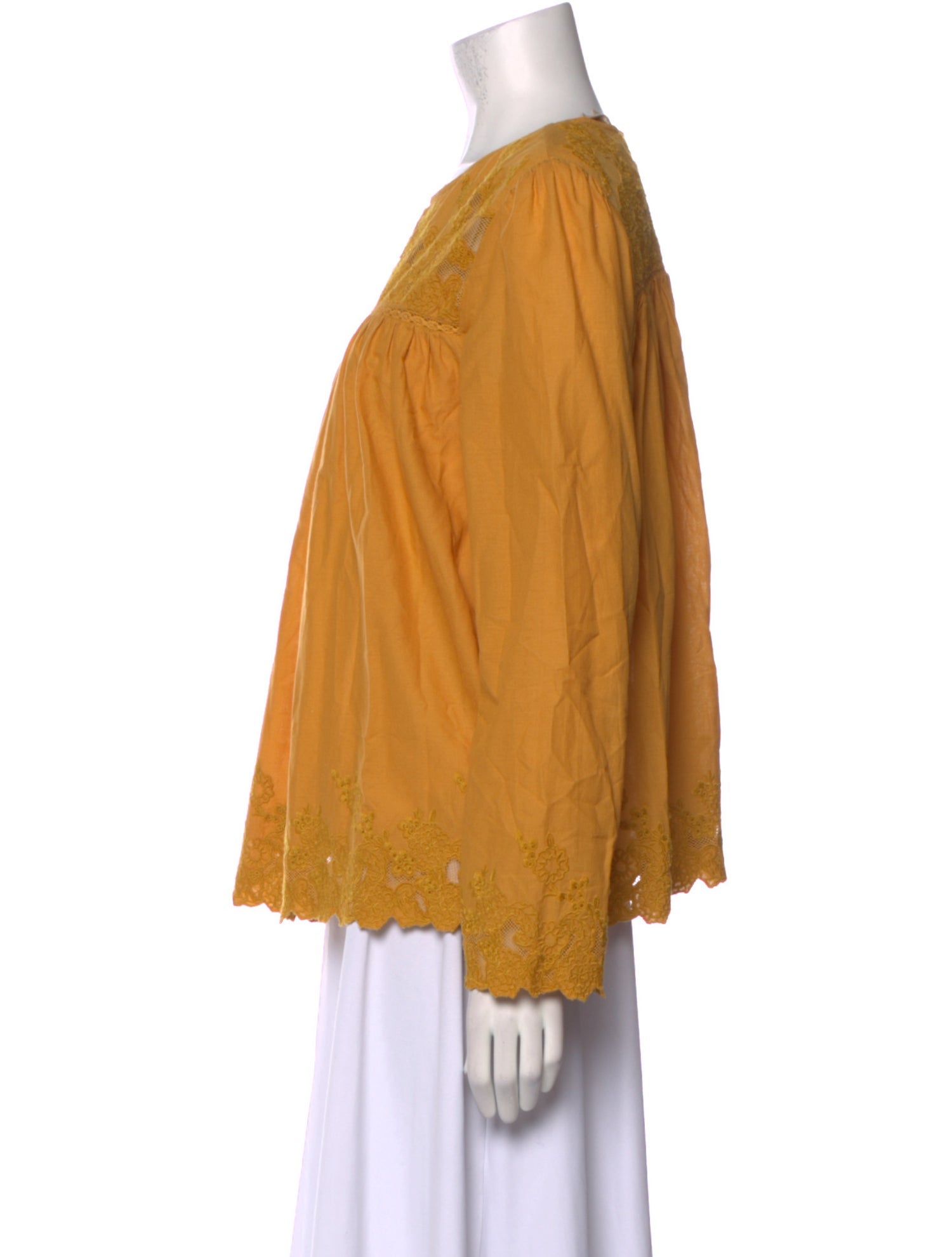 Vanessa Bruno Scoop Neck Long Sleeve Blouse