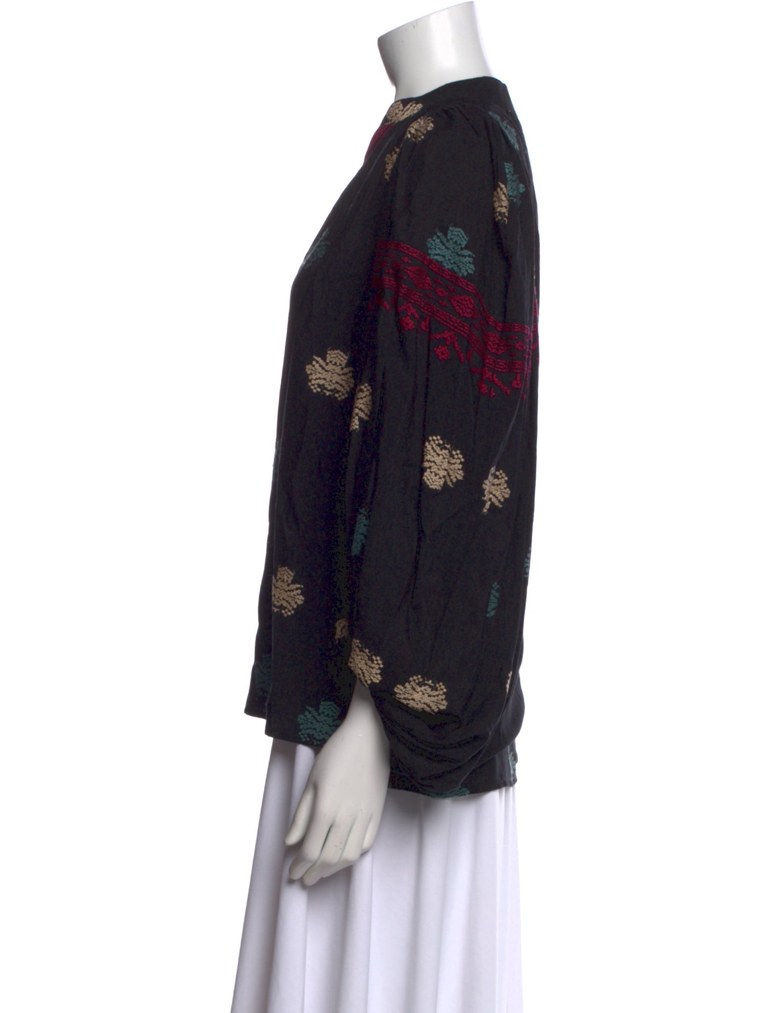 Vanessa Bruno Floral Print V-Neck Blouse