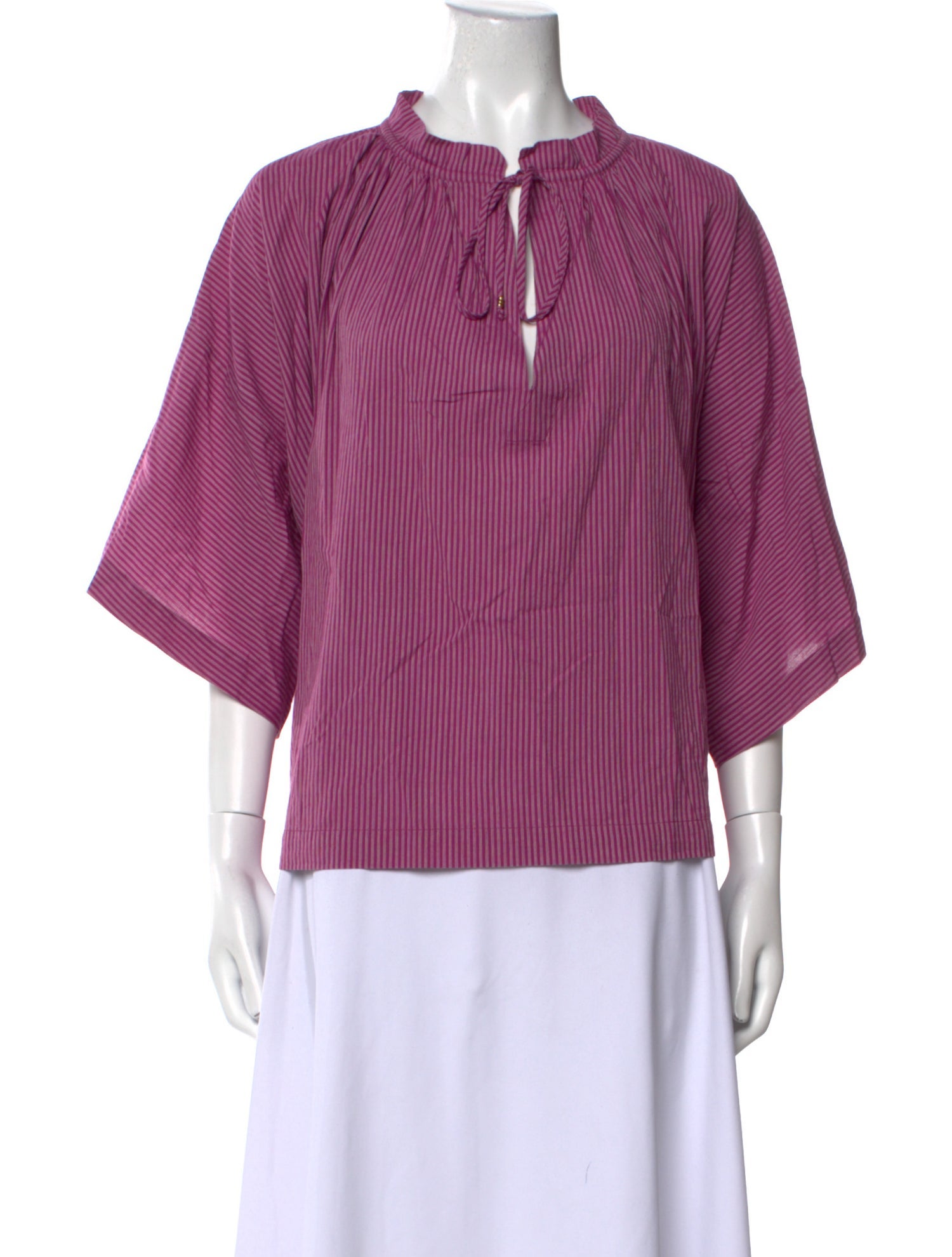 Vanessa Bruno Tie Neck Three-Quarter Sleeve Blouse