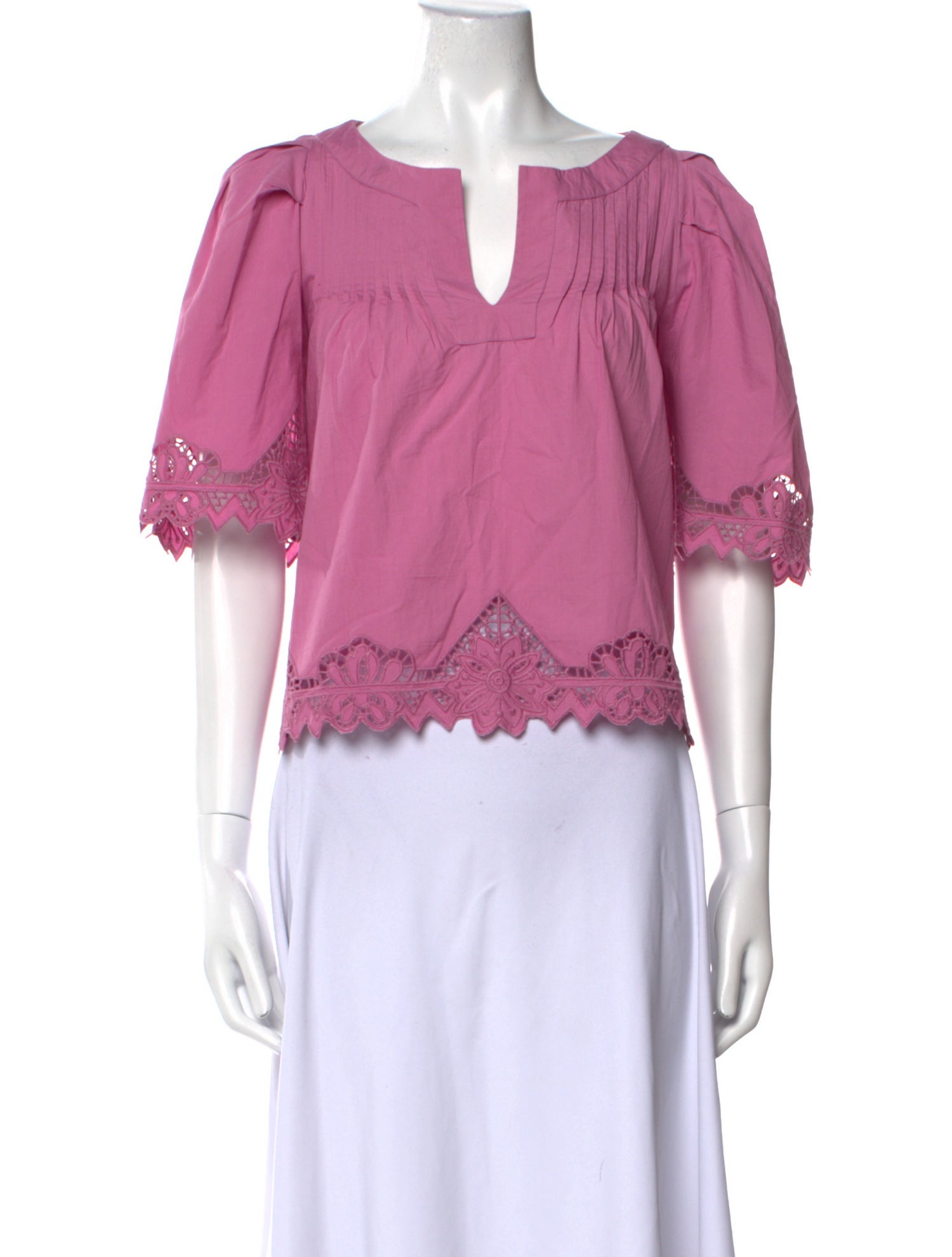 Vanessa Bruno V-Neck Short Sleeve Crop Top