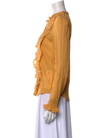 Vanessa Bruno Mock Neck Long Sleeve Button-Up Top