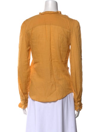 Vanessa Bruno Mock Neck Long Sleeve Button-Up Top