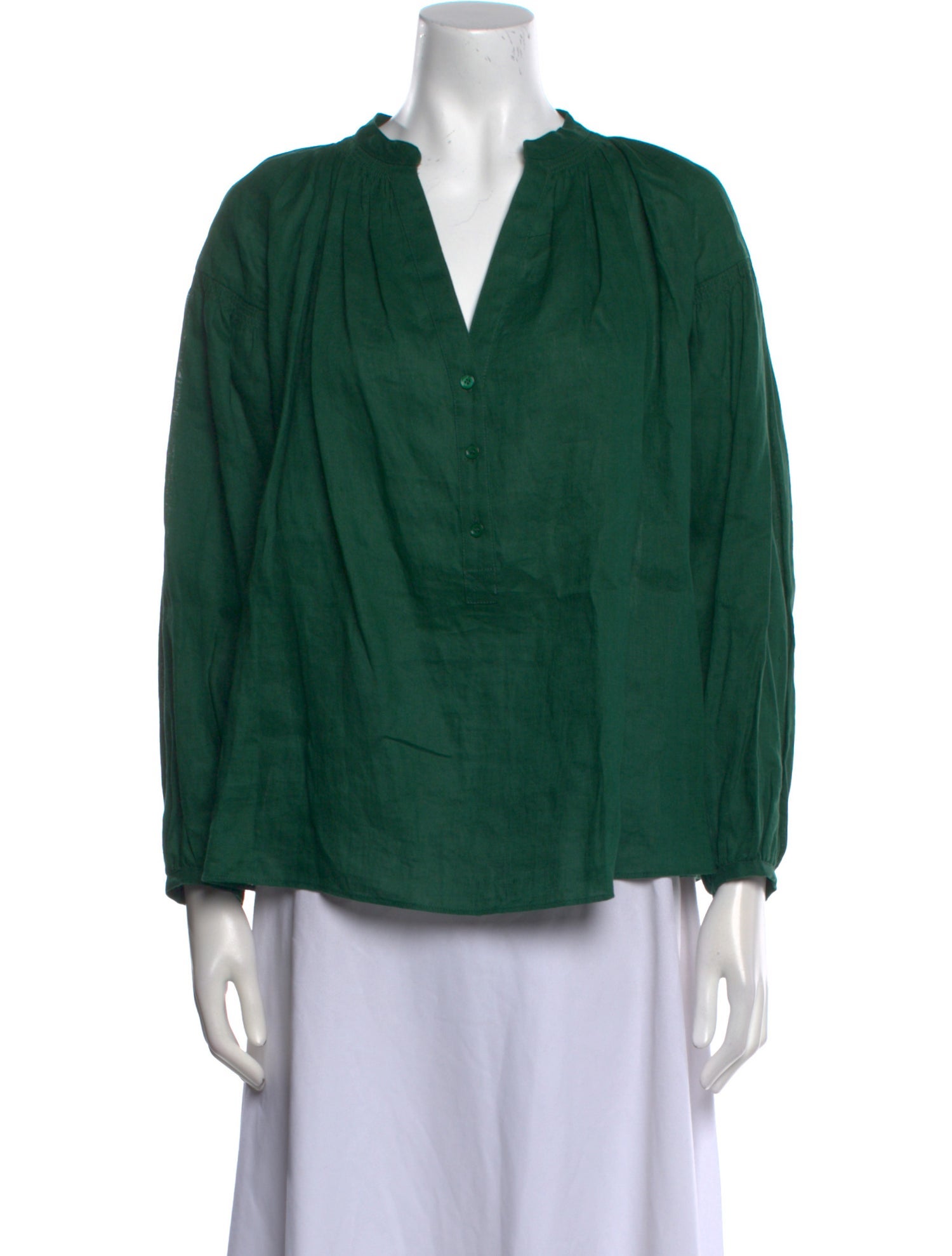 Vanessa Bruno Linen V-Neck Blouse