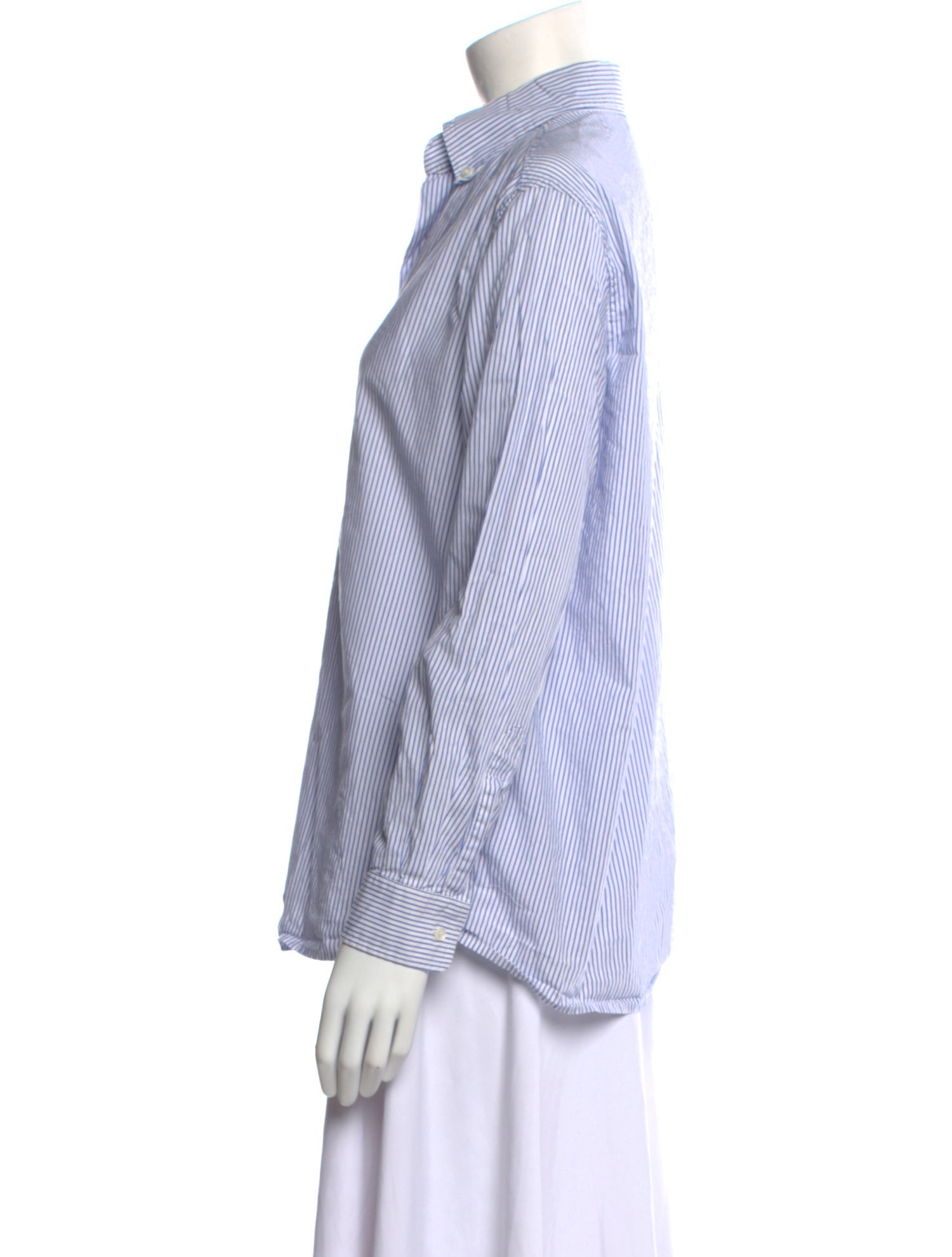 Vanessa Bruno Striped Long Sleeve Button-Up Top