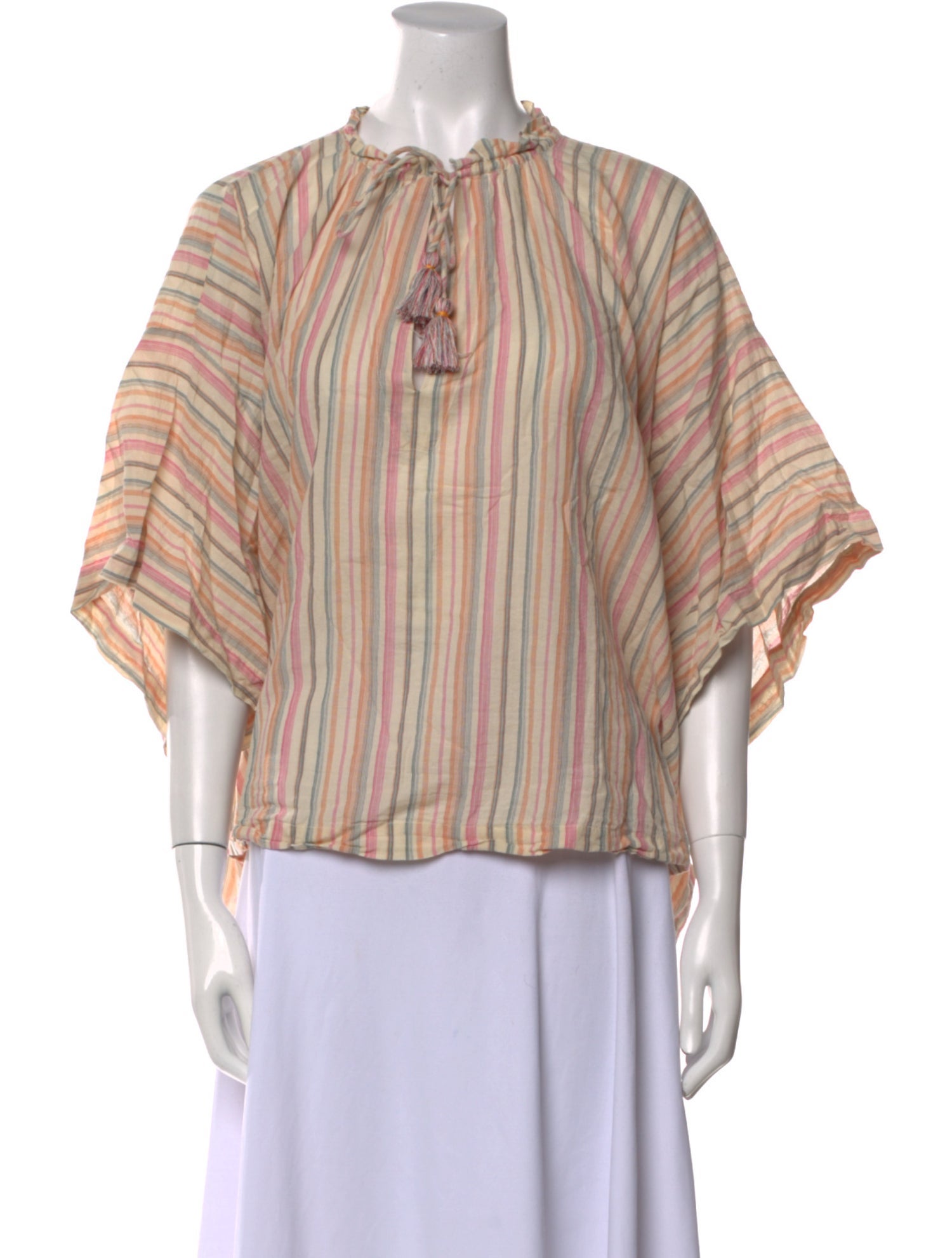 Vanessa Bruno Striped Mock Neck Blouse