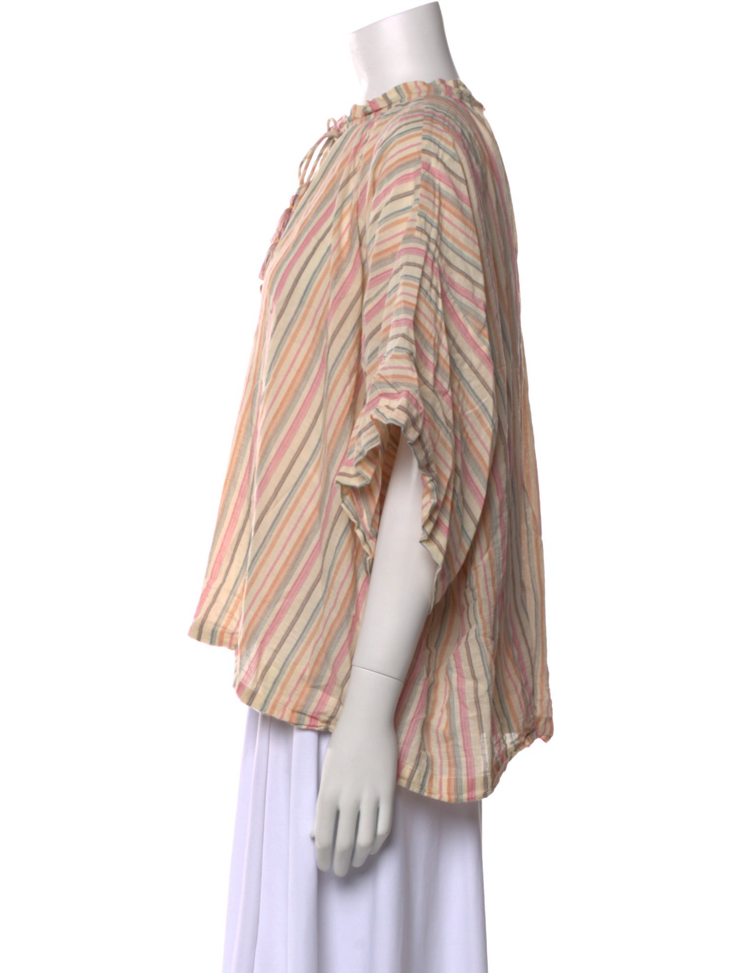 Vanessa Bruno Striped Mock Neck Blouse