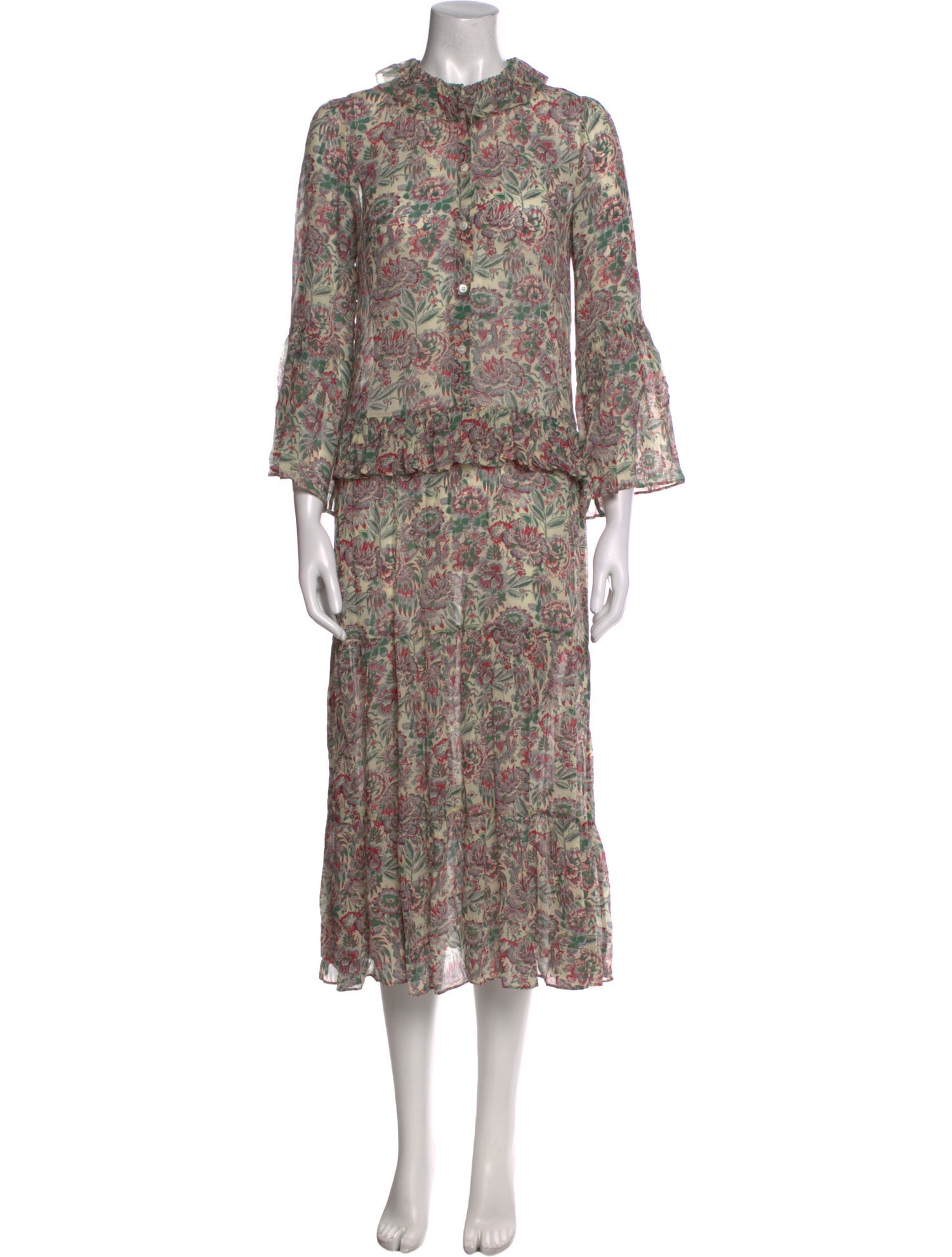 Vanessa Bruno Floral Print Midi Length Dress